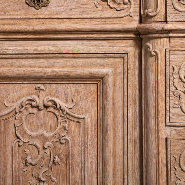 Top-Quality Pair of Louis XV Oak Buffets, Rococo Style, Belgium, Circa 1890 For Sale - Image 12 of 17