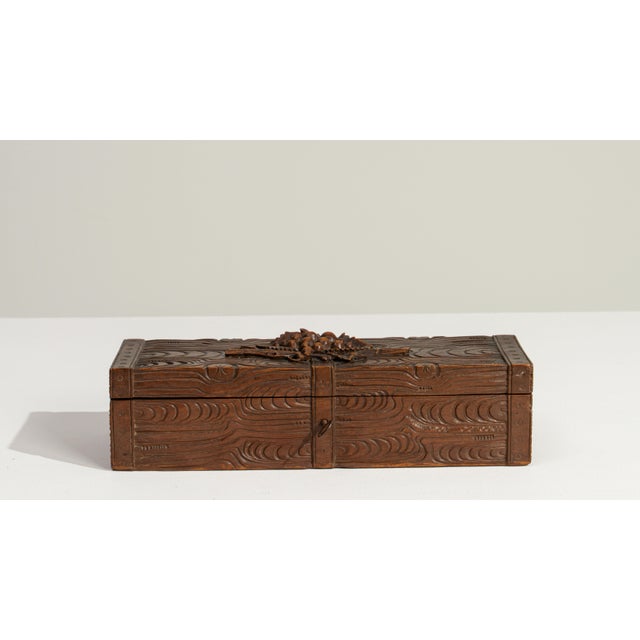 Early 20th Century Switzerland Black Forest Brown Wood Box For Sale In Greensboro - Image 6 of 18