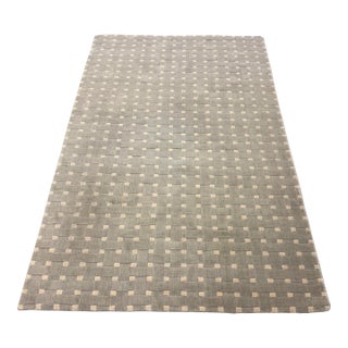 5ft2in × 8ft2in Cb2 Grid 100% Wool Area Rug For Sale
