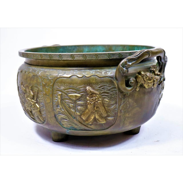 Japanese 19th Century Japanese Bronze Jardinière For Sale - Image 3 of 11