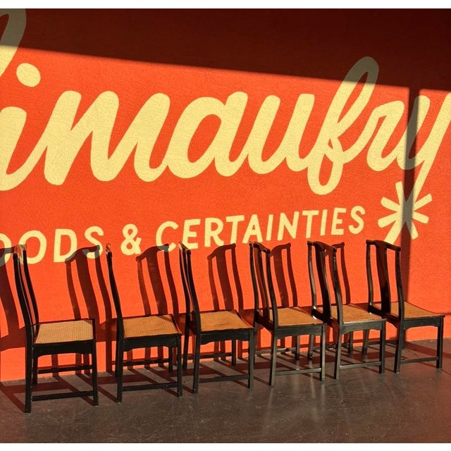 Italian Lacquered Cane Dining Chairs - 6 For Sale - Image 9 of 14