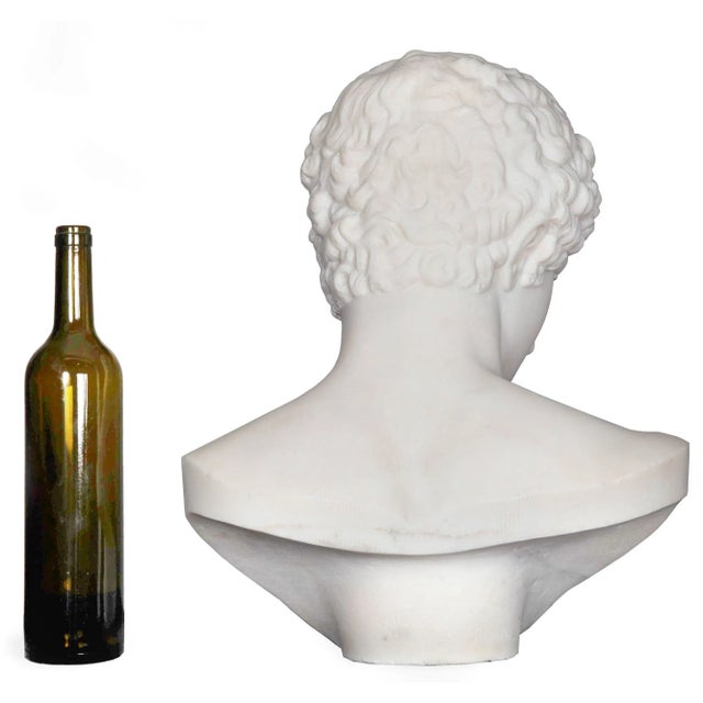 19th Century Grand Tour 19th Century Marble Bust of Antinous as Hermes by Filli Pugi For Sale - Image 5 of 12