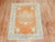 Textile Antique Zabihi Collection Oushak Orange Floral Scatter Rug - 3'7" x 4'10" For Sale - Image 7 of 8