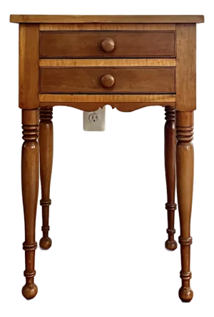 Antique Sheraton Cherry Two Drawer Stand Circa 1820
