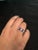 Natural Diamond & Blue Sapphire Engagement Ring for Her in Solid 18k White Gold Size 7 For Sale - Image 4 of 13