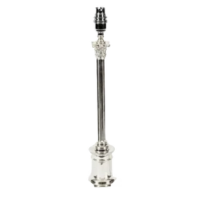 Early 20th Century Edwardian Silver Plated Corinthian Column Table Lamp