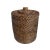 Vintage Tea Stain Rattan Basket With Lid For Sale In Los Angeles - Image 6 of 6