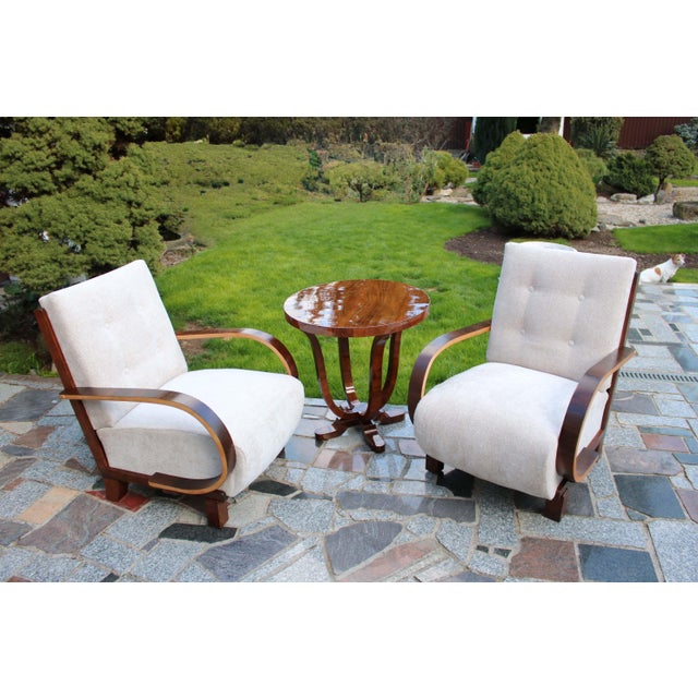 Art Deco Armchairs and Table, 1920s, Set of 3 For Sale - Image 16 of 16