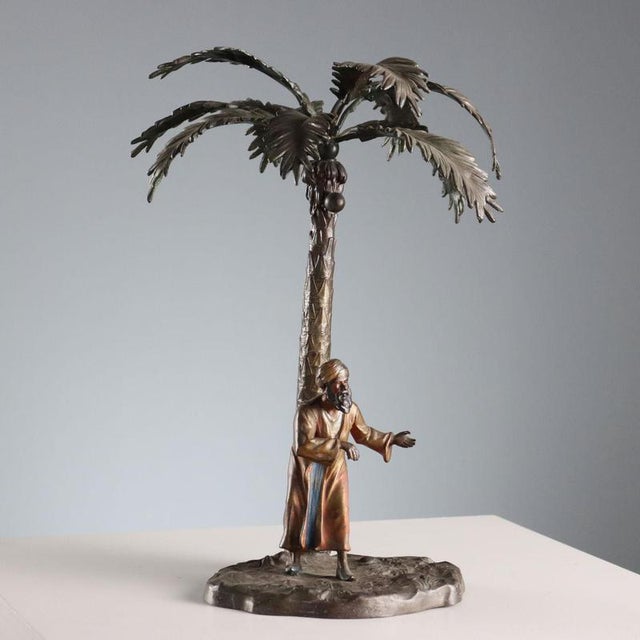 Oriental Man with Turban Sculpture in Metal For Sale - Image 9 of 9
