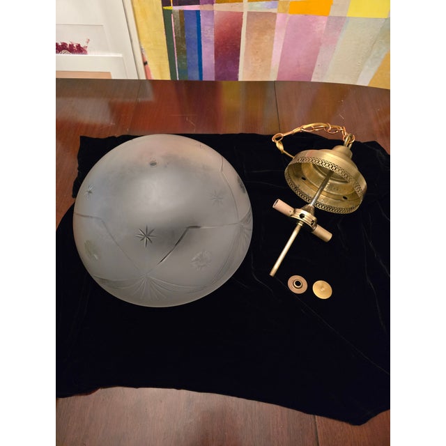 Vintage Mid Century 1950s Hanging Light Fixture For Sale - Image 9 of 11