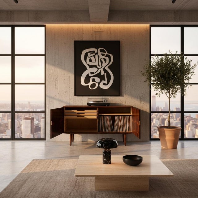 Sideboard designed by poul hundevad and produced by hundevad in denmark during the 1960s. executed with two lockable...