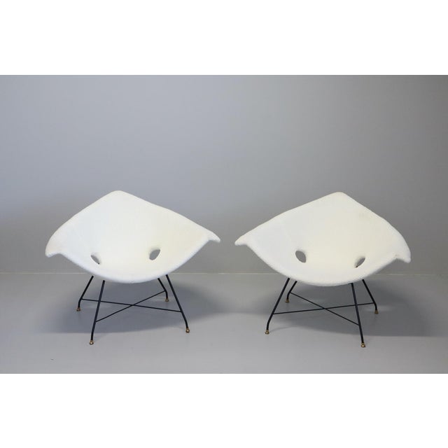 White Kosmos Italia Armchairs by Augusto Bozzi for Saporiti, 1950s, Set of 2 For Sale - Image 8 of 18