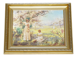 Alfred Glendening Jr., Picking Flowers, Print, Framed