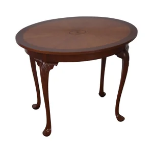 Alvin Rothenberger Mahogany Inlaid Oval Side Table