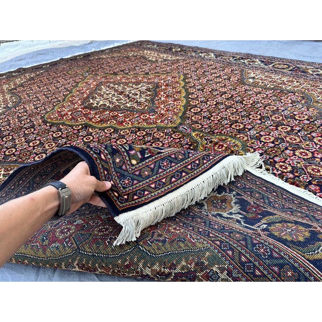 Multicolor Tabriz Mahi Hand-Knotted Wool Rug - 6'5" X 9'9" For Sale - Image 11 of 12