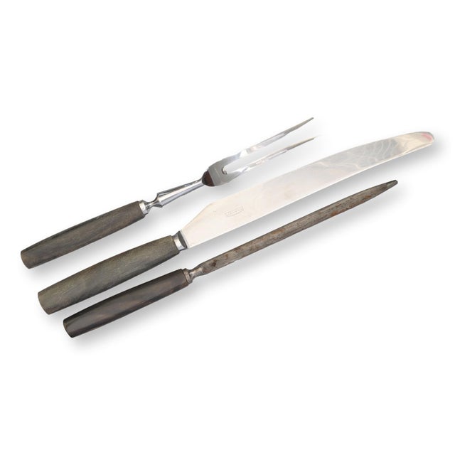 Vintage English Polished Natural Horn Cutlery, Service for 12 For Sale - Image 10 of 11