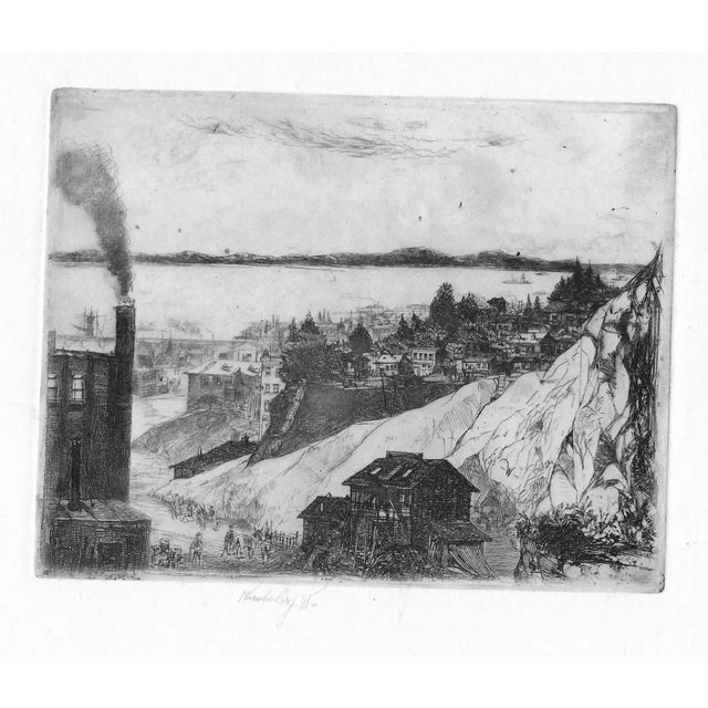 John Winkler (1890-1979). "Quarry on Telegraph Hill" 1915 San Francisco etching on paper. Pencil signed. Winkler studied...