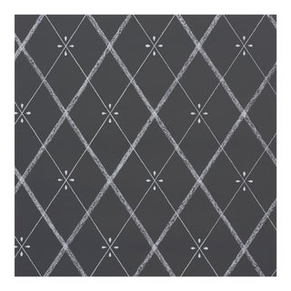 Sample - Schumacher Kasumi Diamond Wallpaper in Chalkboard For Sale