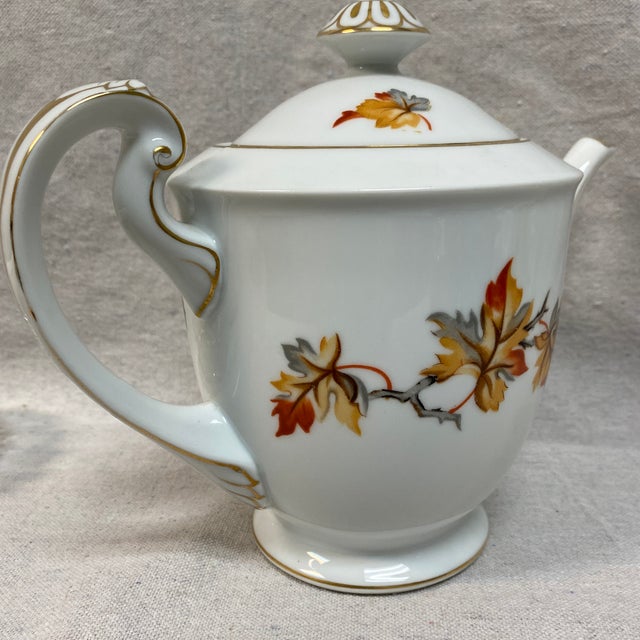 Golden Autumn Teapot Made in Japan For Sale - Image 4 of 12