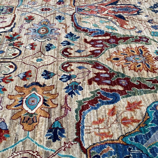 Textile Camel Persian Khorassan Hand-Knotted Wool Rug - 7'9" X 9'9" For Sale - Image 7 of 16