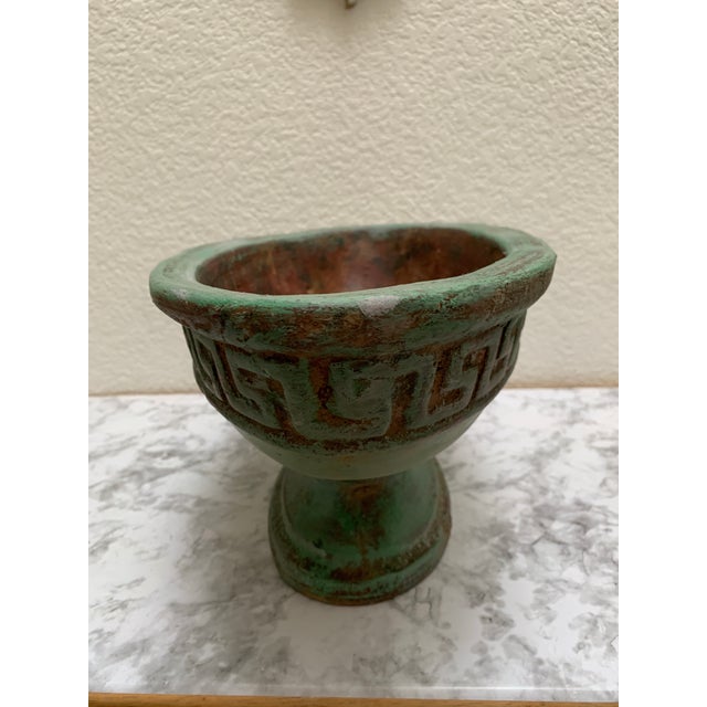 Large Vintage Terracotta Plant Pedestal Vessel For Sale - Image 4 of 9