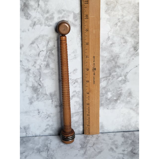 Traditional Vintage Copper and Wood Candle Snuffer For Sale - Image 3 of 10
