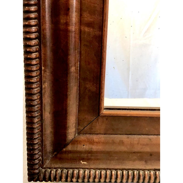Large 19th-Century Wood Frame Mirror For Sale - Image 4 of 6