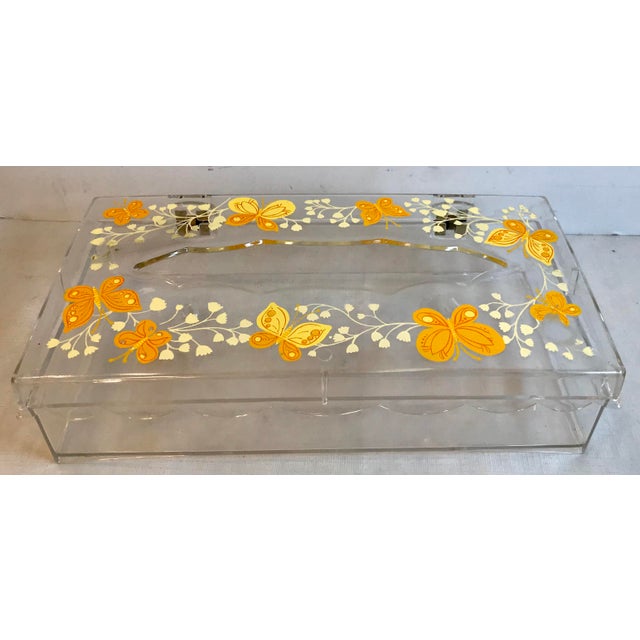 Vintage Lucite Painted Tissue Box Cover Chairish