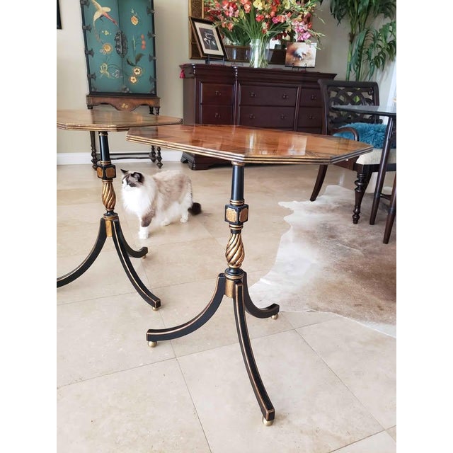 Custom Ordered Pair of Elegant Ej Victor Rosewood Side Tables With Original Ej Victor Hang Tag For Sale In Savannah - Image 6 of 10