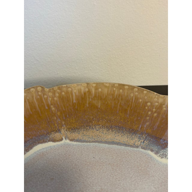 Mid-Century Modern Mid 20th Century Mid-Century Modern Jacques Garnier Large Iridescent Platter, Signed For Sale - Image 3 of 10