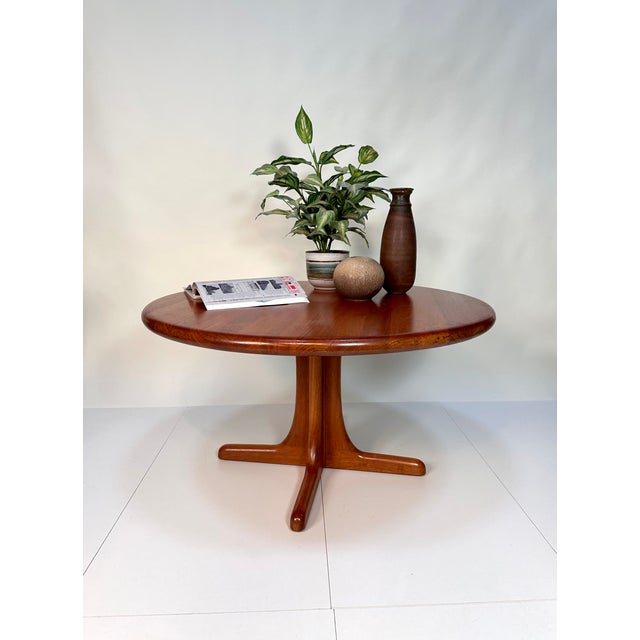 Large Brutalist Round Teakwood Side Table from Silkeborg, Denmark, 1970s For Sale - Image 12 of 18