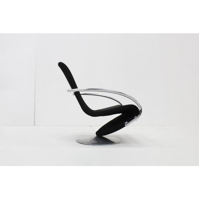 Vintage 1-2-3 chrome Lounge Chair by Verner Panton . Iconic 1-2-3 Lounge Chair was produced by the manufacturer Fritz...