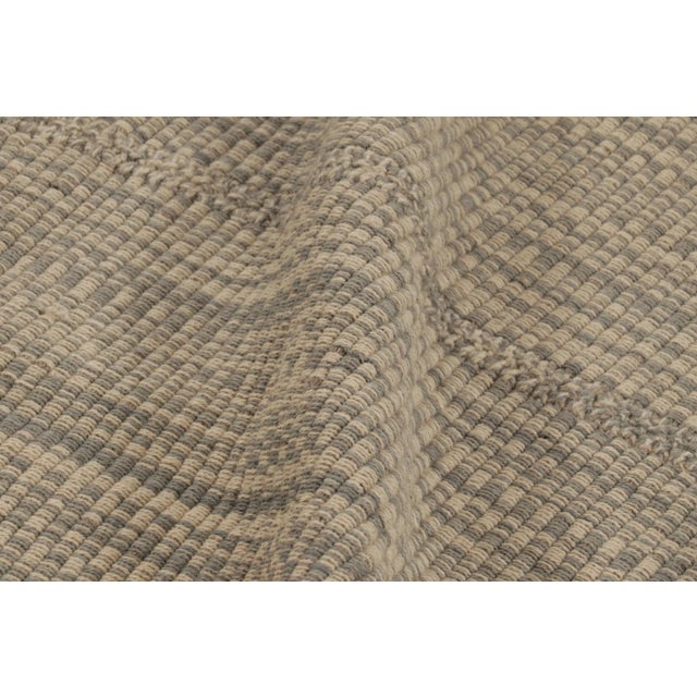 Textile Rug & Kilim's Accent Kilim, Beige and Gray Textural Stripes For Sale - Image 7 of 8