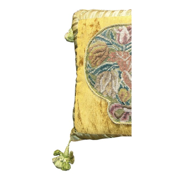 18th Century Antique Italian Needlepoint Pillow For Sale - Image 4 of 9