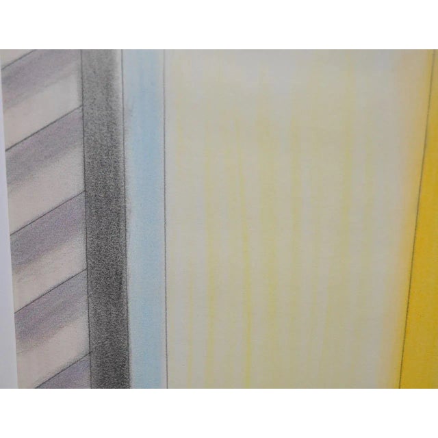 1980s Vintage Abstract Color Pencil and Graphite on Paper by John Charles Haley For Sale - Image 5 of 5