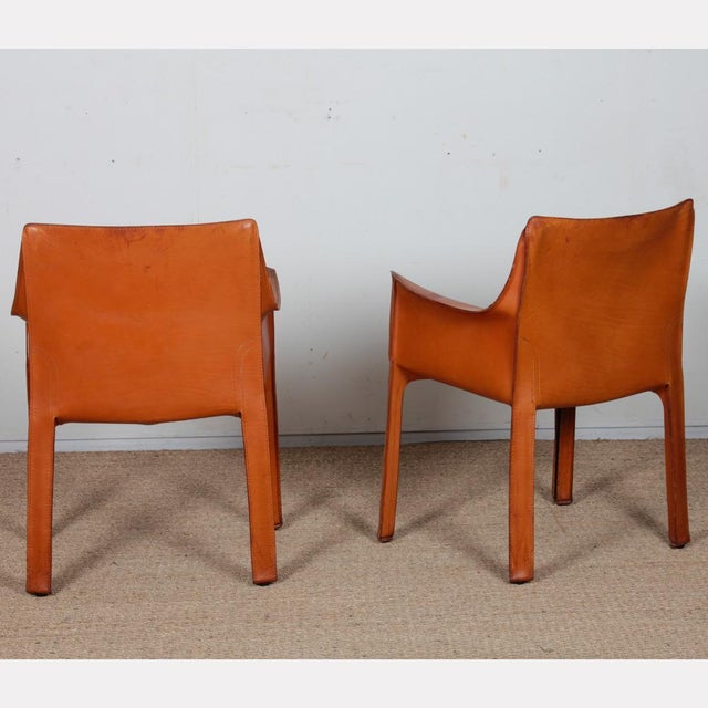 Animal Skin CAB 413 Armchairs attributed to Mario Bellini for Cassina, 1970, Set of 2 For Sale - Image 7 of 9
