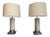 1980s Modern Silver Metal Lamps - a Pair For Sale