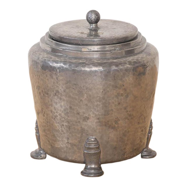 1930s Art Deco Pewter Jar With Lid For Sale