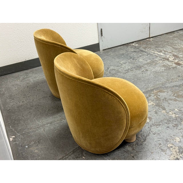 Textile Mohair Brown Sugar Laight Chairs, Pair For Sale - Image 7 of 12