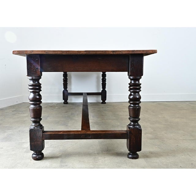 Massive French 1930's Applewood Farm Table For Sale - Image 11 of 12