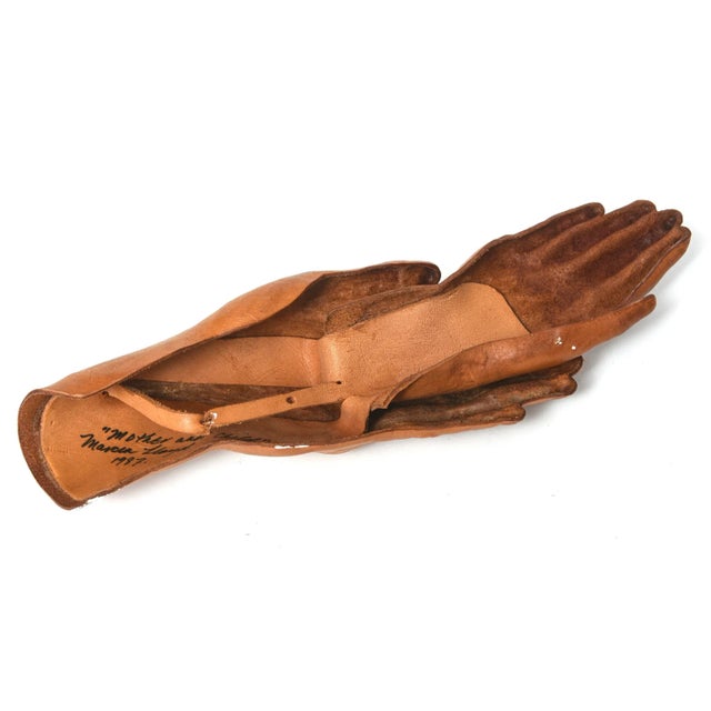 Animal Skin 1987 Leather Mother and Child Hands Sculpture by Marcia Lloyd For Sale - Image 7 of 10