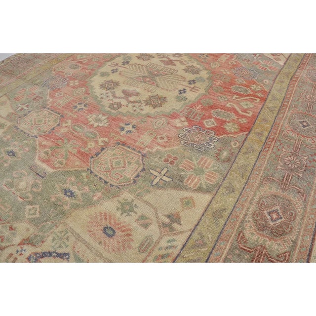 1950s Floral Antique Oushak Carpet For Sale - Image 5 of 10