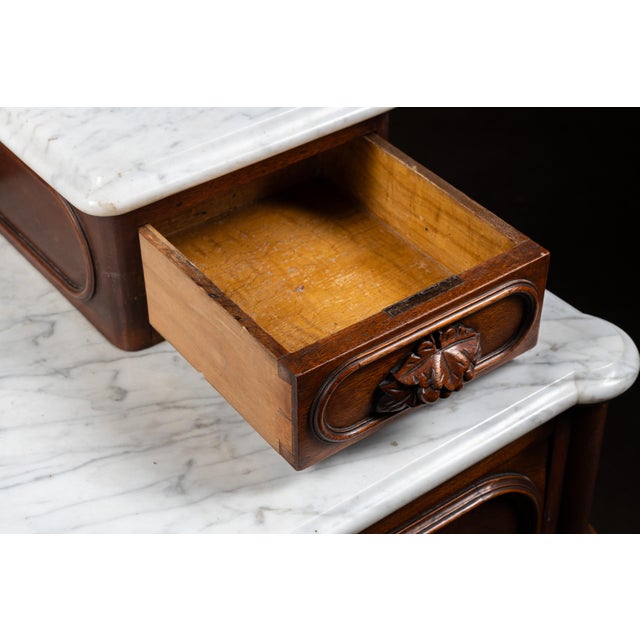 Antique American Victorian Walnut Marble-Top Dresser With Mirror For Sale - Image 13 of 18