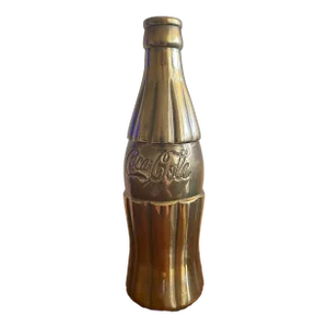 1970s Op Art Mid-Century Modern Brass Model of the Iconic Coca Cola Bottle