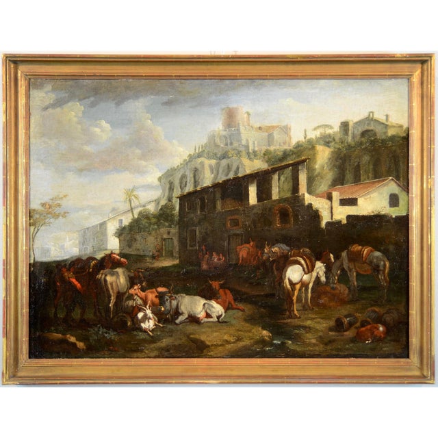 Pieter Van Bloemen, View of Rome Palatine Landscape, 1700, Oil on Canvas For Sale - Image 11 of 11