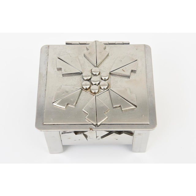 Modern Modernist Stainless Steel Hinged Box by Stanley Scwarz, 1980's For Sale - Image 3 of 10