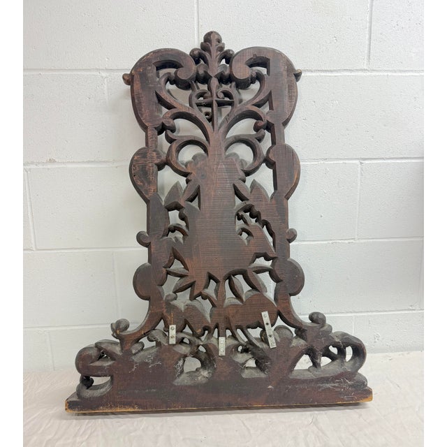 Large Antique 19th Century Carved Wood Architectural Salvage Pediment Sculpture For Sale - Image 12 of 12