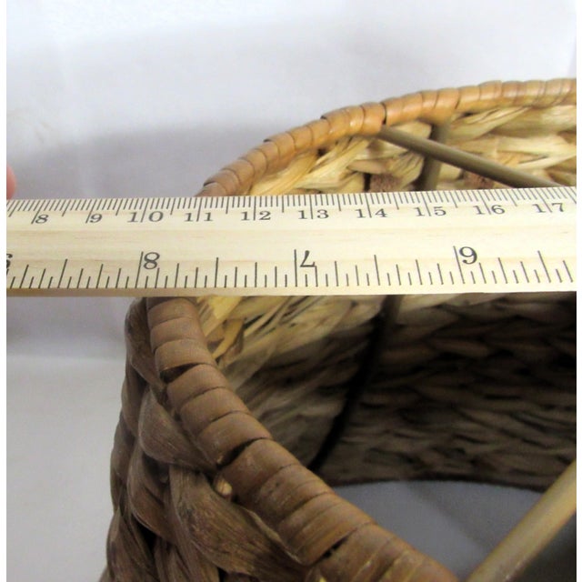 Mid 20th Century 10" Water Hyacinth Woven Lamp Shade For Sale - Image 9 of 11