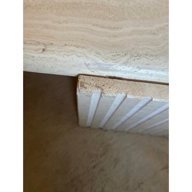 Late 20th Century Vintage Eye Shaped Travertine Coffee Table For Sale - Image 5 of 6