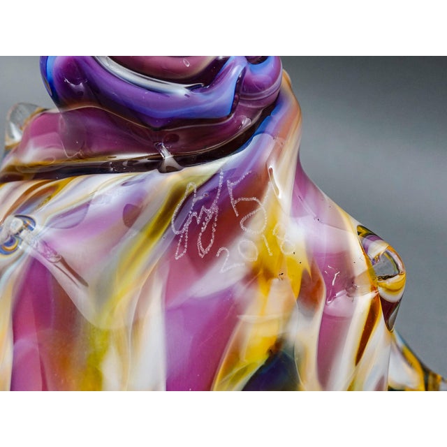 Artist Signed & Dated 2018 Conch Sea Shell Hand Blown Art Glass Sculpture 7" For Sale - Image 9 of 10